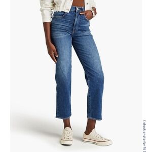 SLVRLAKE London Crop in faded blue wash straight high rise jeans